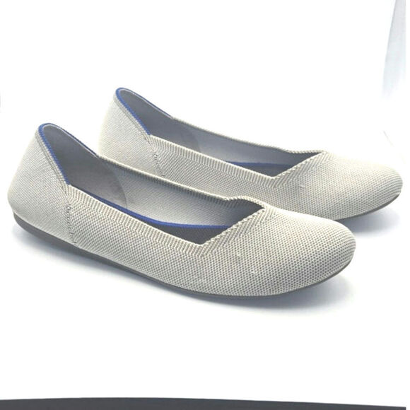 Rothy's 8.5 Genty Used Ladies Grey Flats Round Toe Pre-owned - Picture 1 of 7